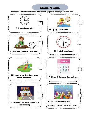 Bài tập Tiếng Anh Lớp 4 - Theme 5 Time